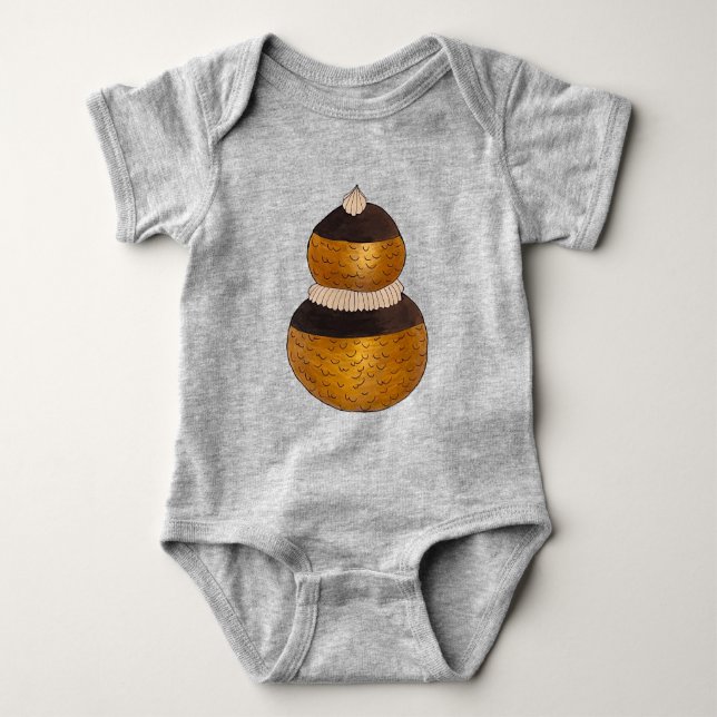 Religieuse French Choux Pastry Cream Puff Dessert Baby Bodysuit (Front)