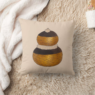 Religieuse French Choux Pastry Cream Puff Dessert Throw Pillow