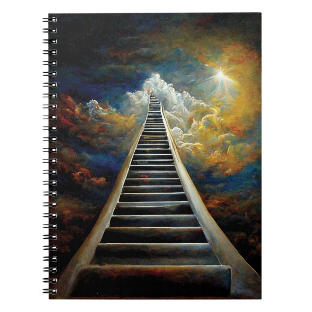 Religion and Afterlife Painting Stairway To Heaven Notebook (Front)