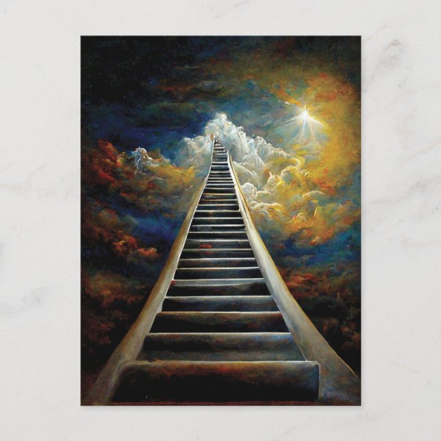 Religion and Afterlife Painting Stairway To Heaven Postcard (Front)