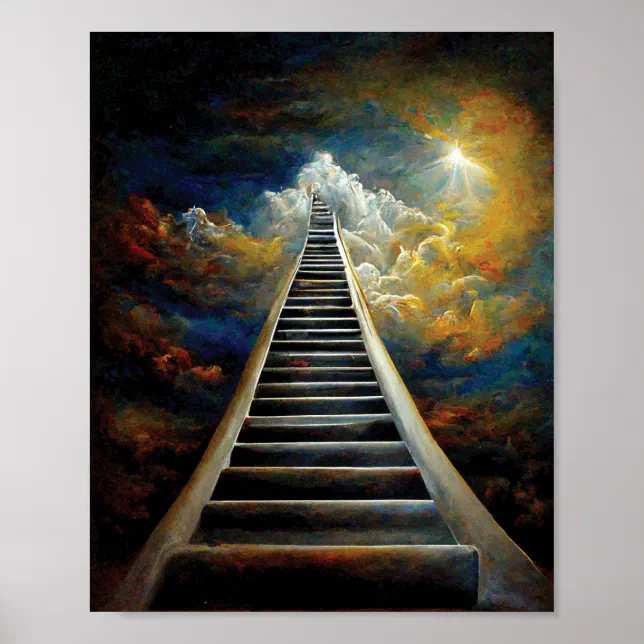 Religion and Afterlife Painting Stairway To Heaven Poster | Zazzle