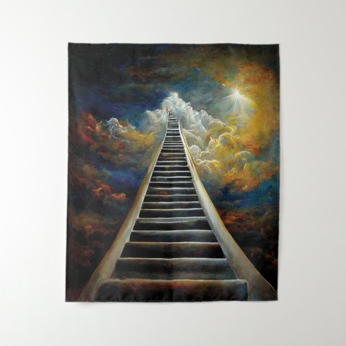 Religion and Afterlife Painting Stairway To Heaven Tapestry