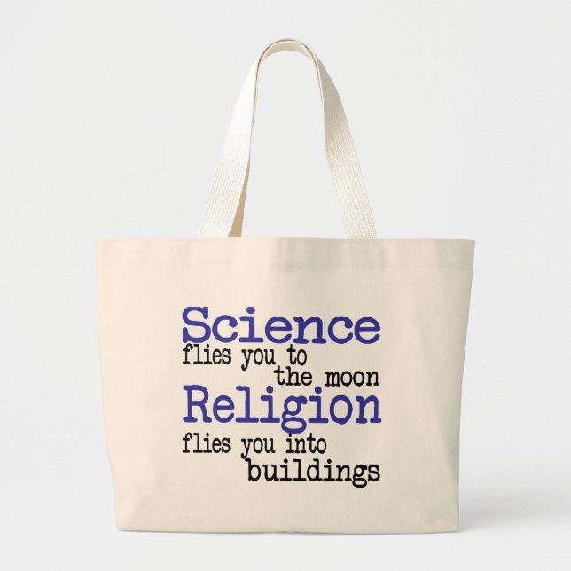 Religion and Science Large Tote Bag (Front)