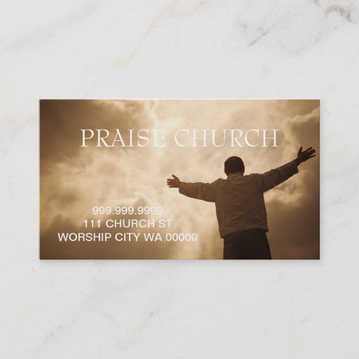 Customizable Religion Christian Pastor Spiritual Church Praise Business Card