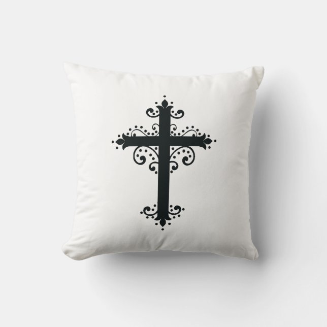 Religion Cross with an ornament Throw Pillow (Front)
