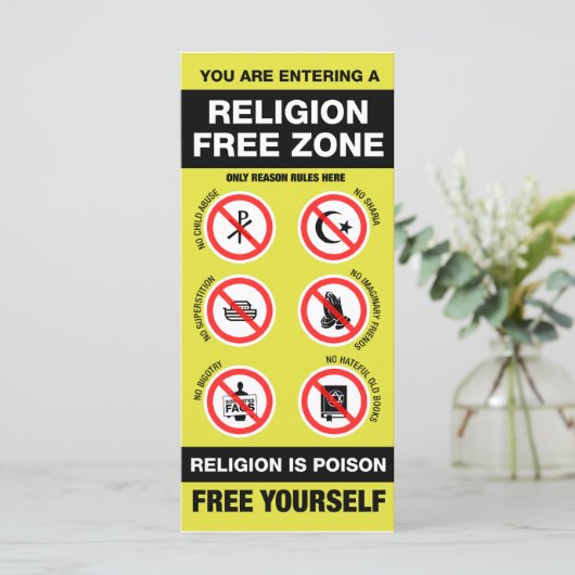 Religion Free Zone (Standing Front)