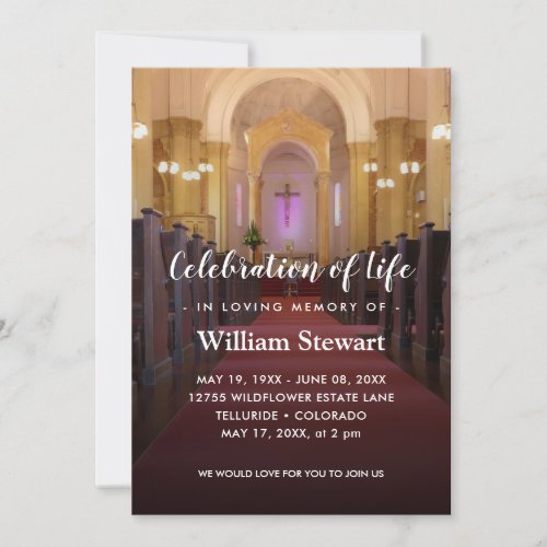Religion Funeral  Celebration of Life Invitation