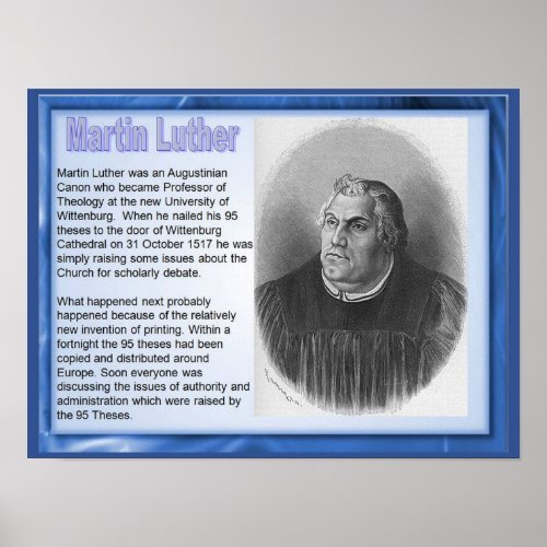 Religion History Reformation Martin Luther Poster