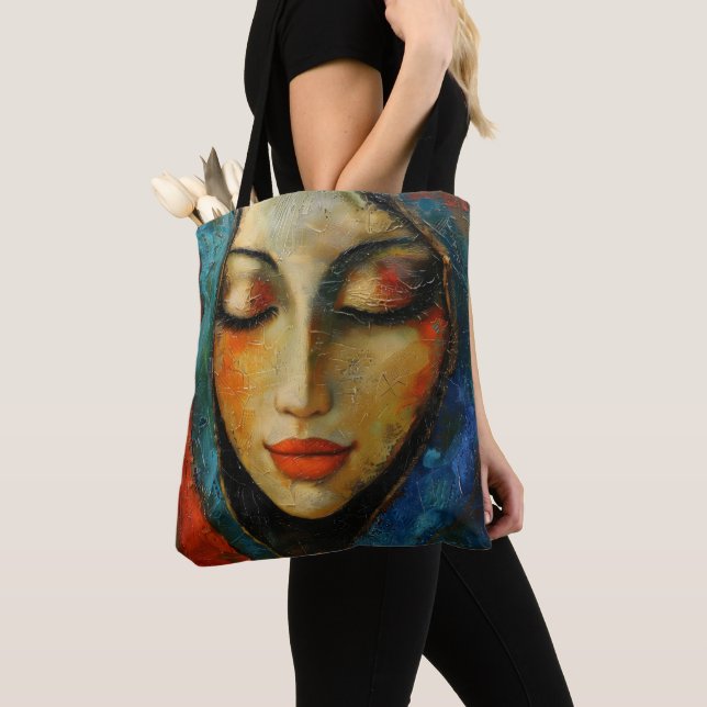 Religion Holy Mary Tote Bag (Close Up)