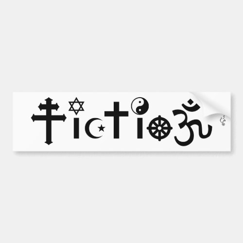 Religion is Fiction Bumper Sticker