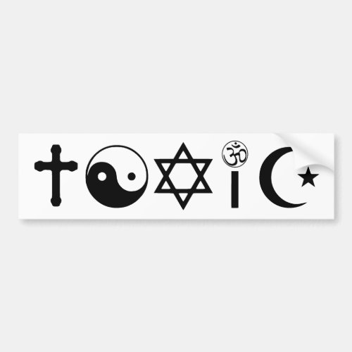 Religion Is Toxic Freethinker Bumper Sticker