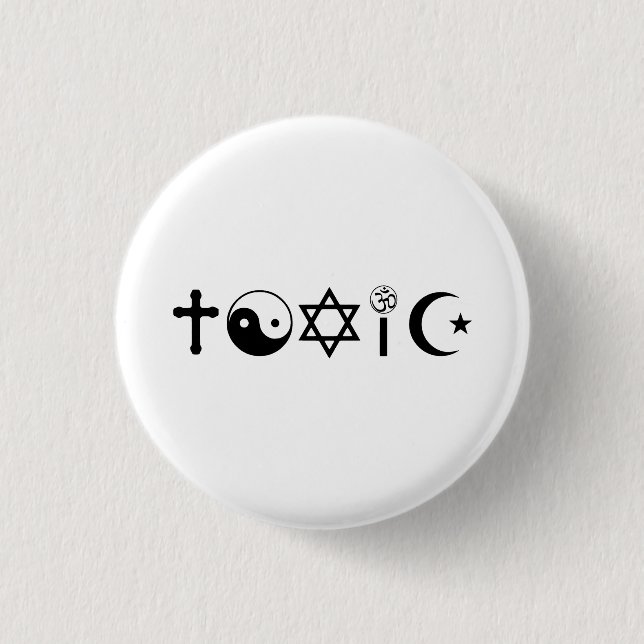 Religion Is Toxic Freethinker Button (Front)