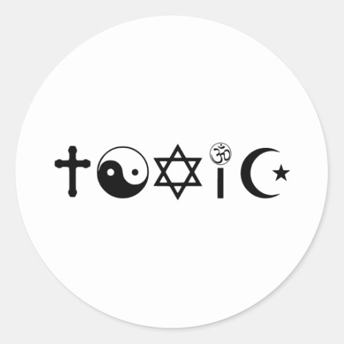 Religion Is Toxic Freethinker Classic Round Sticker