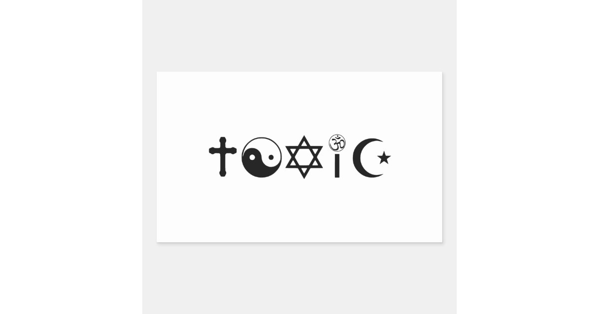 Religion Is Toxic Freethinker Rectangular Sticker | Zazzle