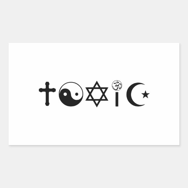 Religion Is Toxic Freethinker Rectangular Sticker (Front)