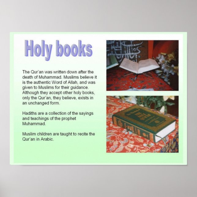 Religion, Islam, Holy Books Poster (Front)