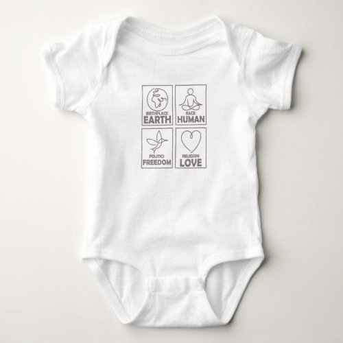 Religion Love Freedom Life Human Being Baby Bodysuit