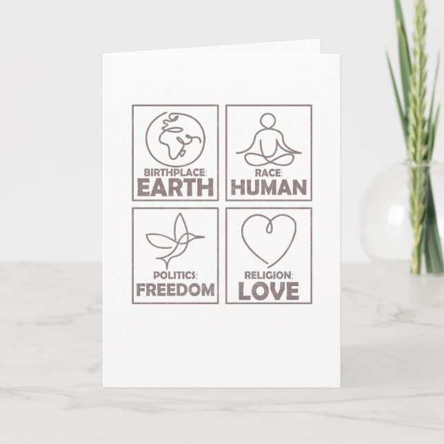 Religion Love Freedom Life Human Being Card (Front)