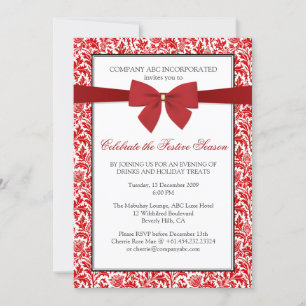 Religion Neutral Holiday Party (Faux Ribbon) Invitation