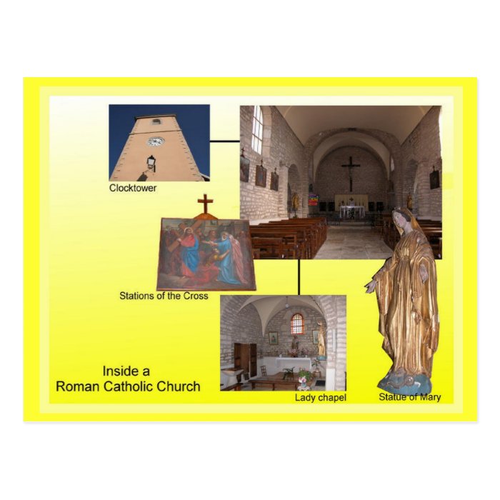 Religion,  Roman Catholic Interior Postcard