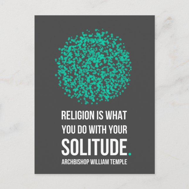 Religion Solitude Archbishop William Temple Quote Postcard (Front)