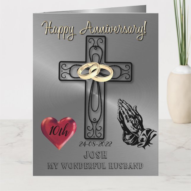 Religions Christian Anniversary Card For Husband (Front)