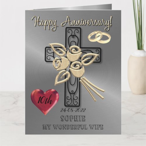 Religions Christian Anniversary Card For Wife