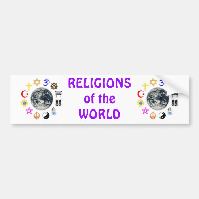 RELIGIONS of the WORLD Bumper Sticker (Front)