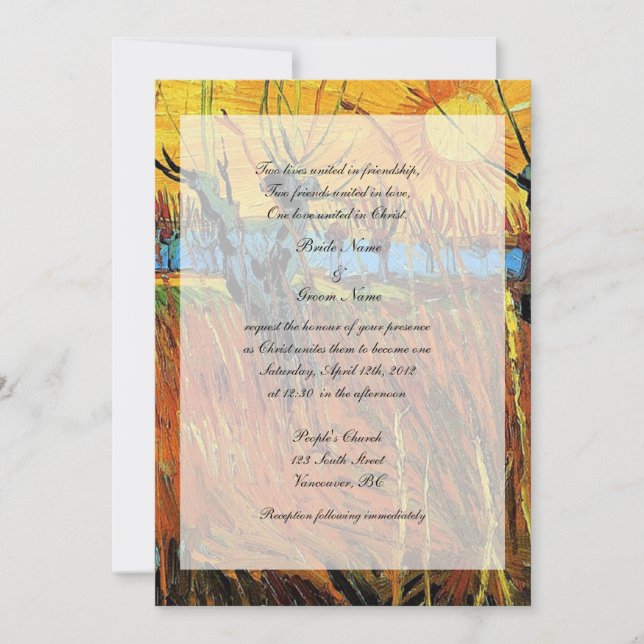 Religions wedding. Willows at Sunset Invitation (Front)