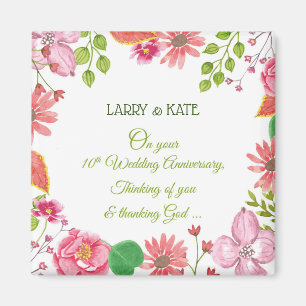 Religious 10th Wedding Anniversary Flowers Magnet