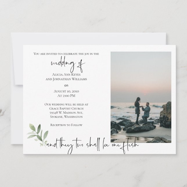Religious 2 Photo Wedding Invitation (Front)