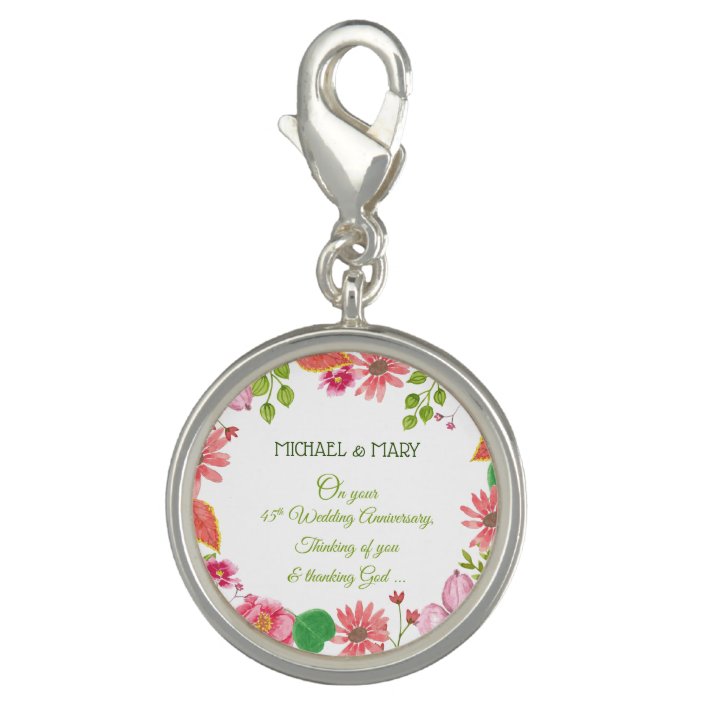Religious 45th Wedding Anniversary Flowers Charm
