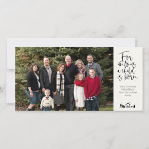 Religious 4 Photo Christmas Card KJV Verse