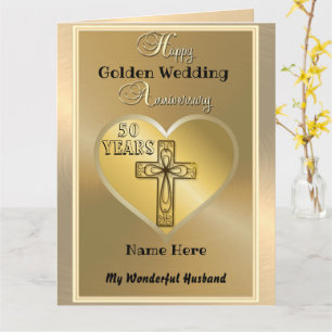 Religious 50th Golden Anniversary Card Husband
