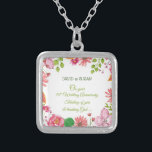 Religious 50th Wedding Anniversary Flowers Silver Plated Necklace<br><div class="desc">Celebrate a golden wedding anniversary today with a loving couple. To make the celebration more memorable send them this beautiful gift,  souvenir,  giveaway or party essential that inspires the couple to stay loving for more years to come.</div>