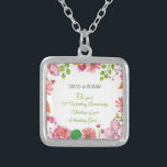Religious 50th Wedding Anniversary Flowers Silver Plated Necklace<br><div class="desc">Celebrate a golden wedding anniversary today with a loving couple. To make the celebration more memorable send them this beautiful gift,  souvenir,  giveaway or party essential that inspires the couple to stay loving for more years to come.</div>