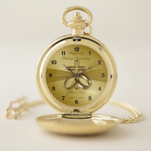 Religious 50th Wedding Anniversary Pocket Watch