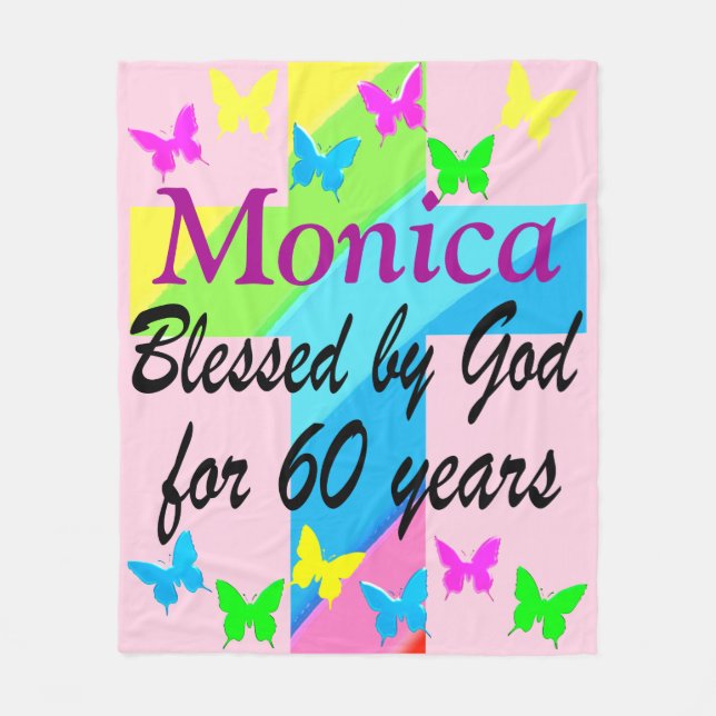 RELIGIOUS 60TH BIRTHDAY PERSONALIZED BLANKET (Front)