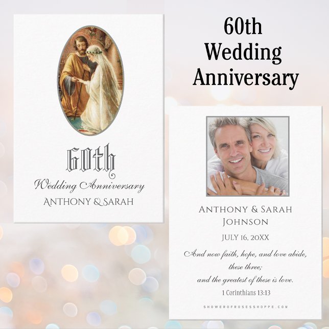 Religious 60th Wedding Anniversary Prayer Card (Creator Uploaded)