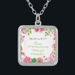 Religious 75th Wedding Anniversary Flowers Silver Plated Necklace<br><div class="desc">A diamond sparkles. Just like a couple celebrating their diamond wedding anniversary sparkling with loyalty and love for each other. Join them in the celebration of this day. Send them this gift,  souvenir,  giveaway or party essential now and send happy anniversary wishes.</div>