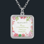 Religious 75th Wedding Anniversary Flowers Silver Plated Necklace<br><div class="desc">A diamond sparkles. Just like a couple celebrating their diamond wedding anniversary sparkling with loyalty and love for each other. Join them in the celebration of this day. Send them this gift,  souvenir,  giveaway or party essential now and send happy anniversary wishes.</div>