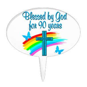 RELIGIOUS 90 YR OLD CAKE TOPPER