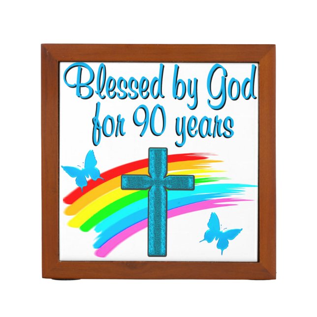 RELIGIOUS 90 YR OLD Pencil/Pen HOLDER (Front)