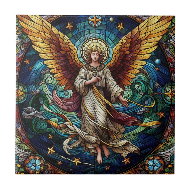 Religious Angel  Ceramic Tile (Front)