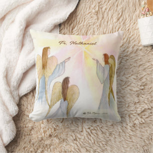 Religious Angels Personalized Throw Pillow