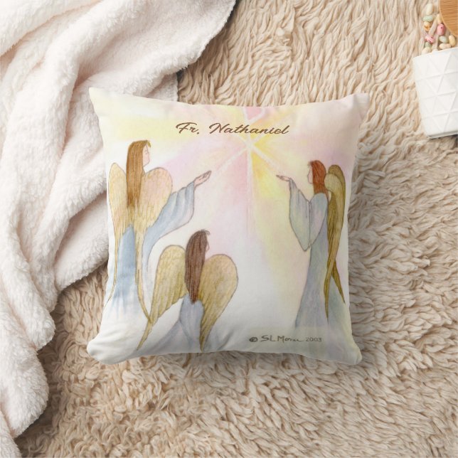 Religious Angels Personalized Throw Pillow (Blanket)