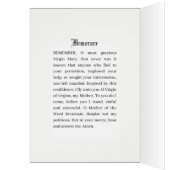 Religious Annunciation Virgin Mary Memorare Prayer Cards (Inside (Left))