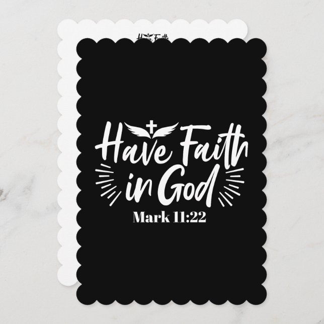 Religious Art: Have Faith in God Scripture Design Holiday Card (Front/Back)
