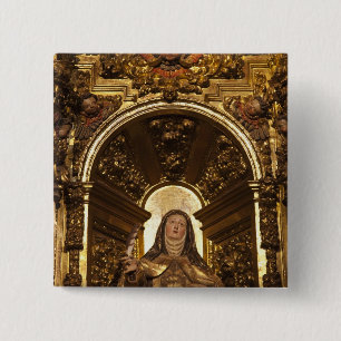 Religious art representing Santa Teresa Pinback Button