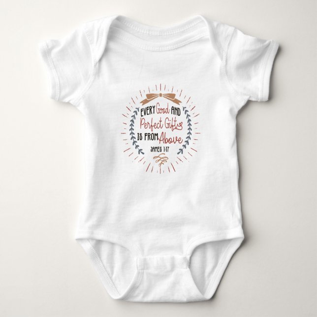 Religious Baby Shower Gifts | Bible Quote  Baby Bodysuit (Front)